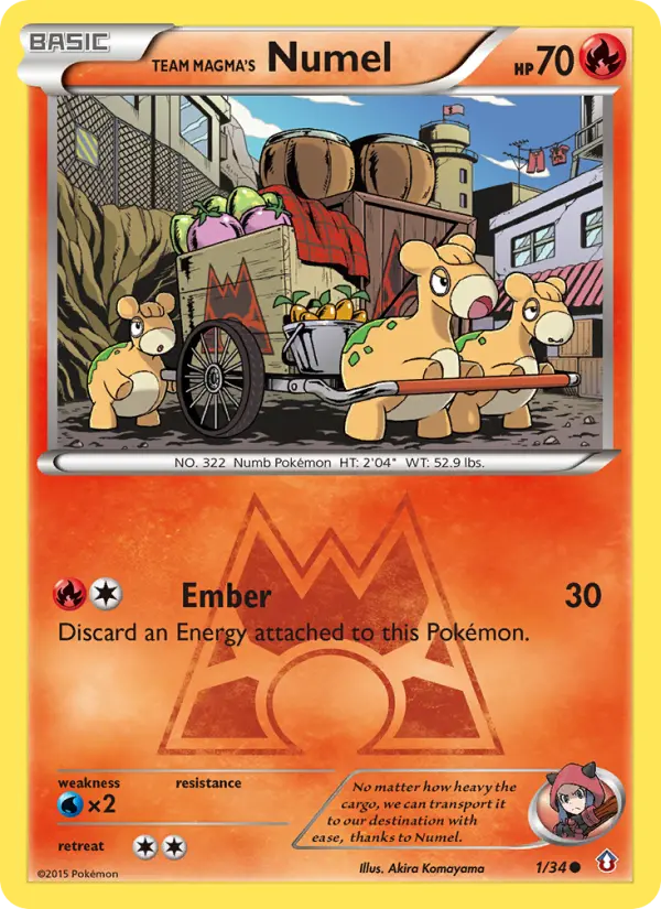 Team Magma's Numel Common rarity Double Crisis Pokémon card price — $6.05