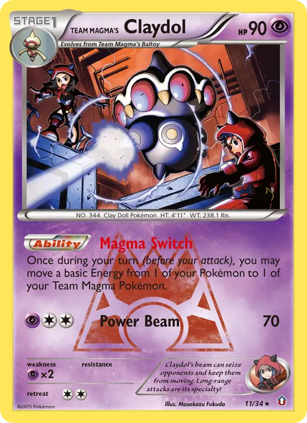 Team Magma's Claydol Rare rarity Double Crisis Pokémon card price — $9.84
