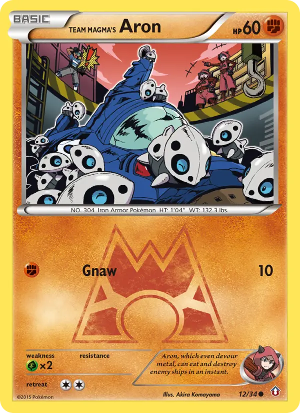 Team Magma's Aron Common rarity Double Crisis Pokémon card price — $7.61