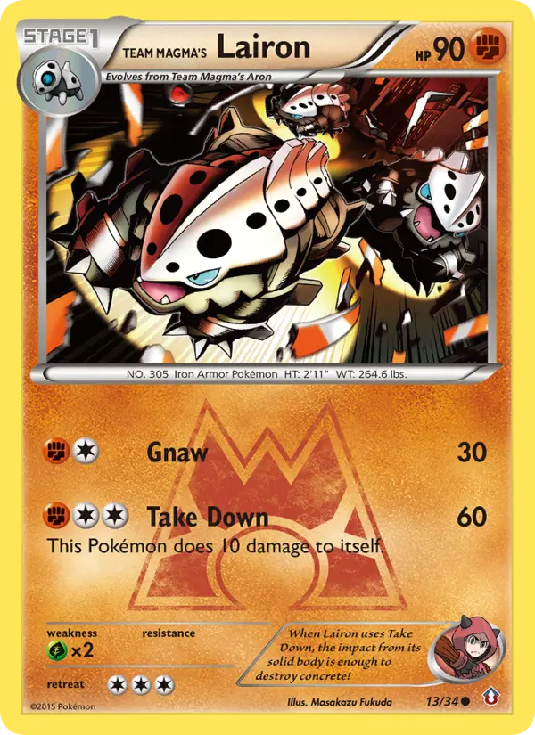 Team Magma's Lairon Common rarity Double Crisis Pokémon card price — $7.82