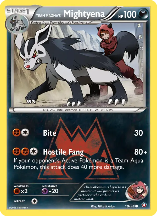 Team Magma's Mightyena Common rarity Double Crisis Pokémon card price — $9.15