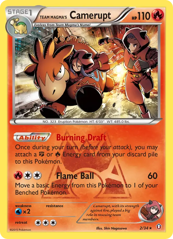 Team Magma's Camerupt Rare rarity Double Crisis Pokémon card price — $6.48