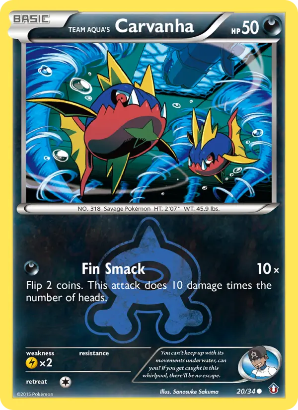 Team Aqua's Carvanha Common rarity Double Crisis Pokémon card price — $5.88