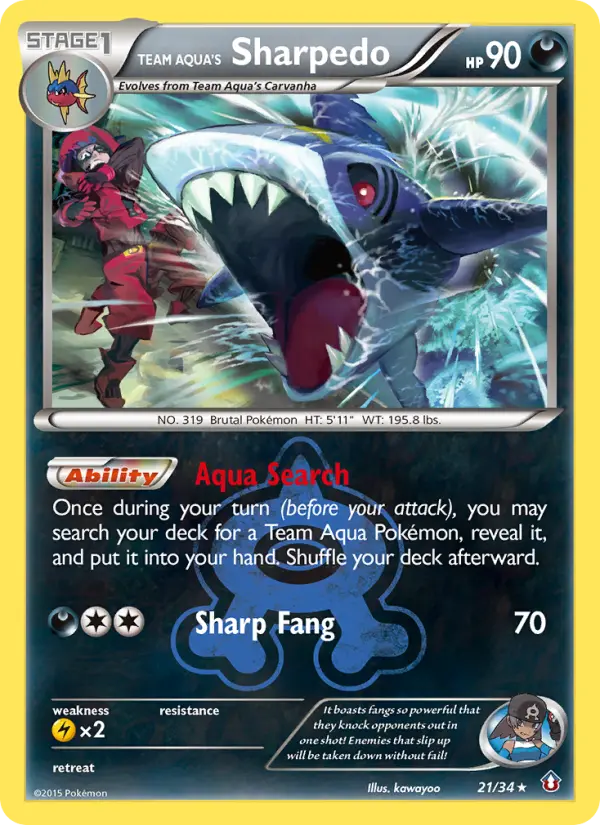 Team Aqua's Sharpedo Rare rarity Double Crisis Pokémon card price — $14.09