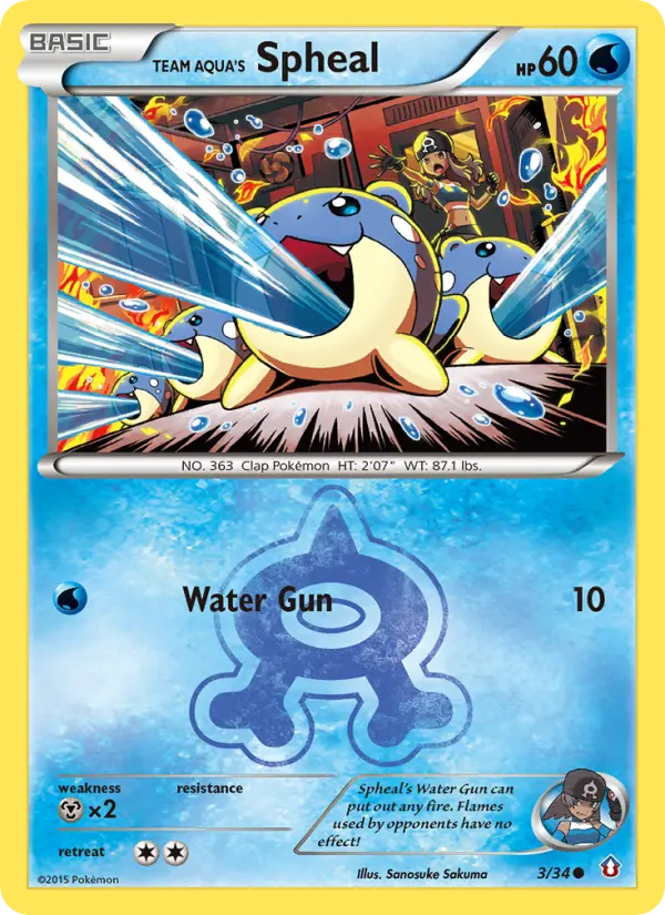 Team Aqua's Spheal Common rarity Double Crisis Pokémon card price — $16.66
