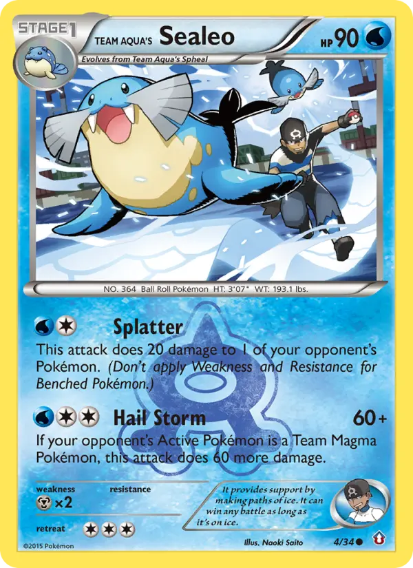 Team Aqua's Sealeo Common rarity Double Crisis Pokémon card price — $8.87