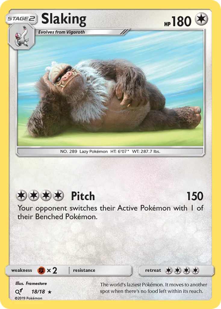 Slaking Rare rarity Detective Pikachu Pokémon card price — $1.09