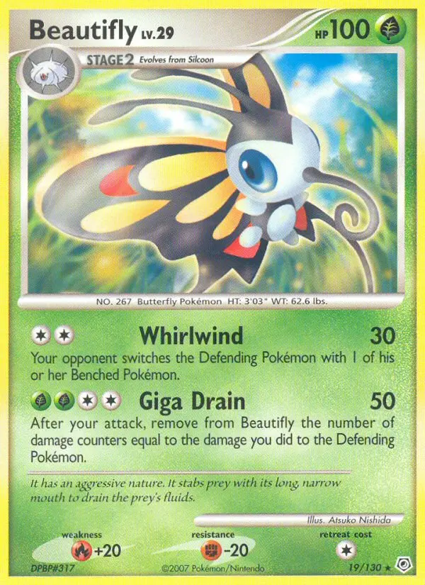 Beautifly Rare rarity Diamond & Pearl Pokémon card price — $6.99