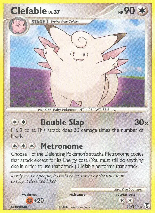 Clefable Rare rarity Diamond & Pearl Pokémon card price — $6.38