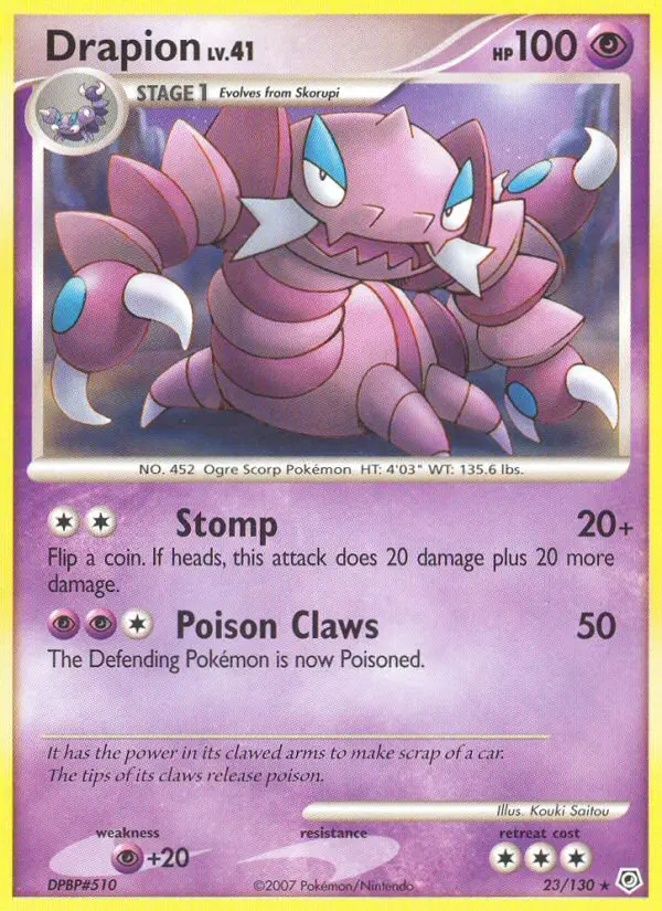 Drapion Rare rarity Diamond & Pearl Pokémon card price — $5.09