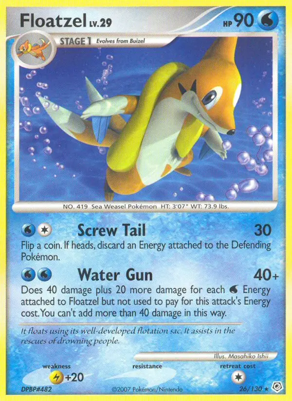 Floatzel Rare rarity Diamond & Pearl Pokémon card price — $3.42