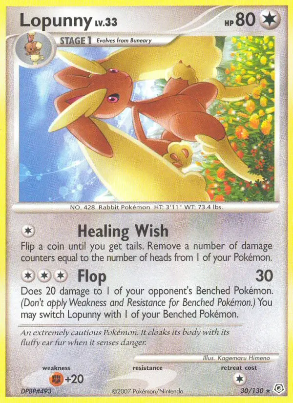 Lopunny Rare rarity Diamond & Pearl Pokémon card price — $11.76