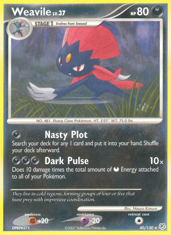 Weavile Rare rarity Diamond & Pearl Pokémon card price — $2.58