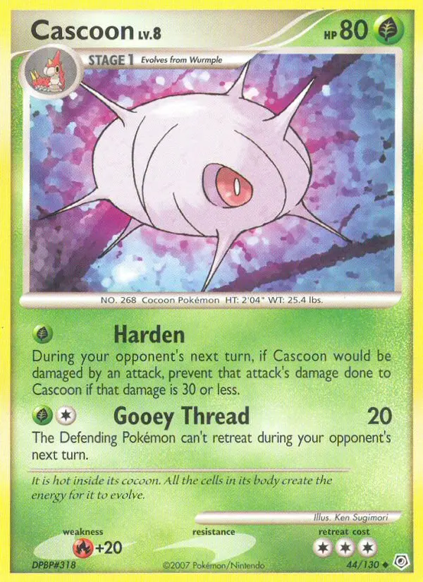 Cascoon Uncommon rarity Diamond & Pearl Pokémon card price — $2.72