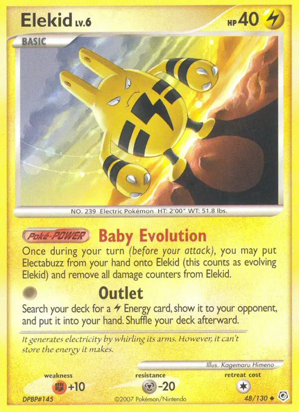 Elekid Uncommon rarity Diamond & Pearl Pokémon card price — $10.83
