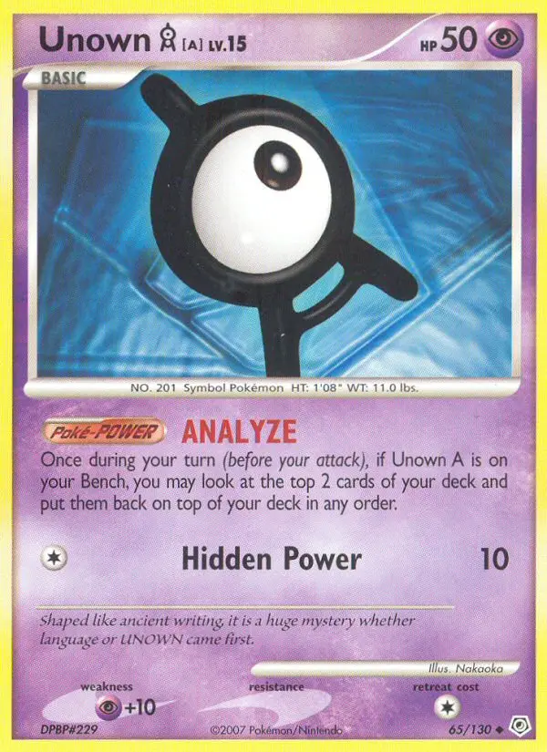 Unown A Uncommon rarity Diamond & Pearl Pokémon card price