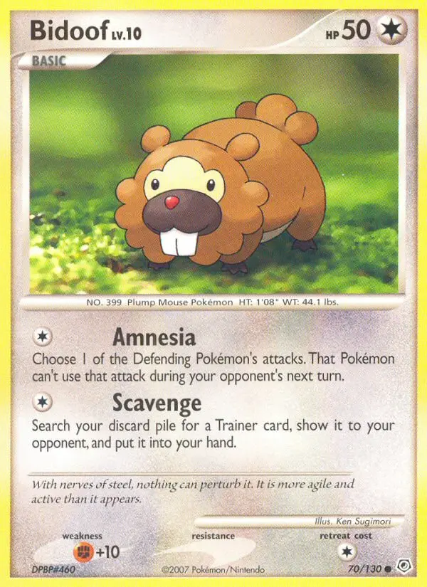 Bidoof Common rarity Diamond & Pearl Pokémon card price — $3.13