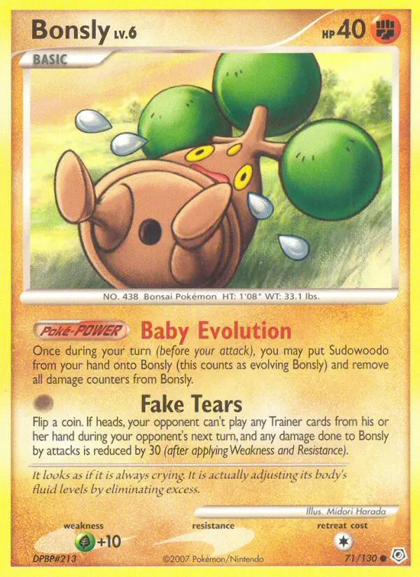 Bonsly Common rarity Diamond & Pearl Pokémon card price — $92.66