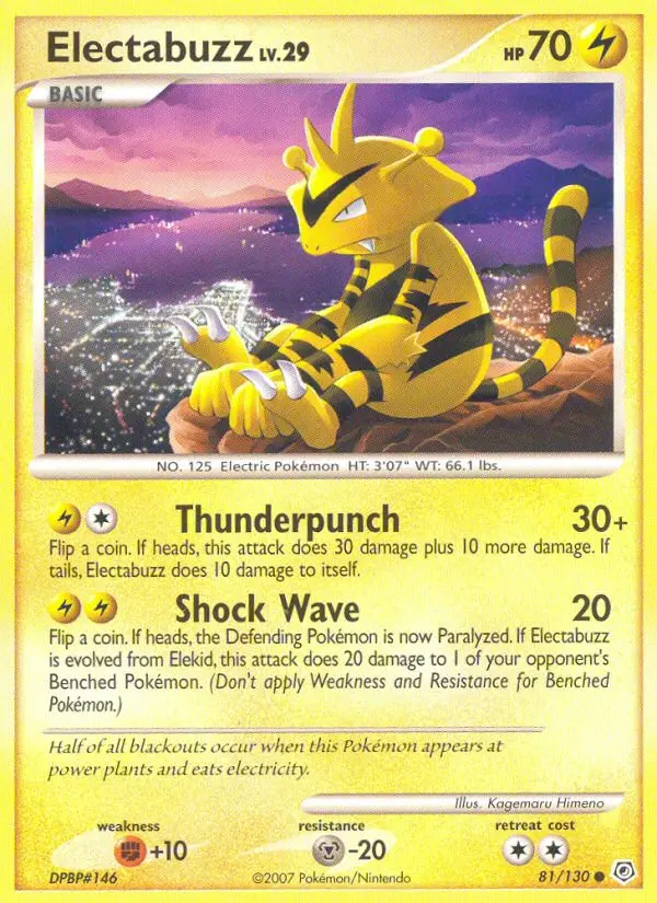 Electabuzz Common rarity Diamond & Pearl Pokémon card price — $4.72