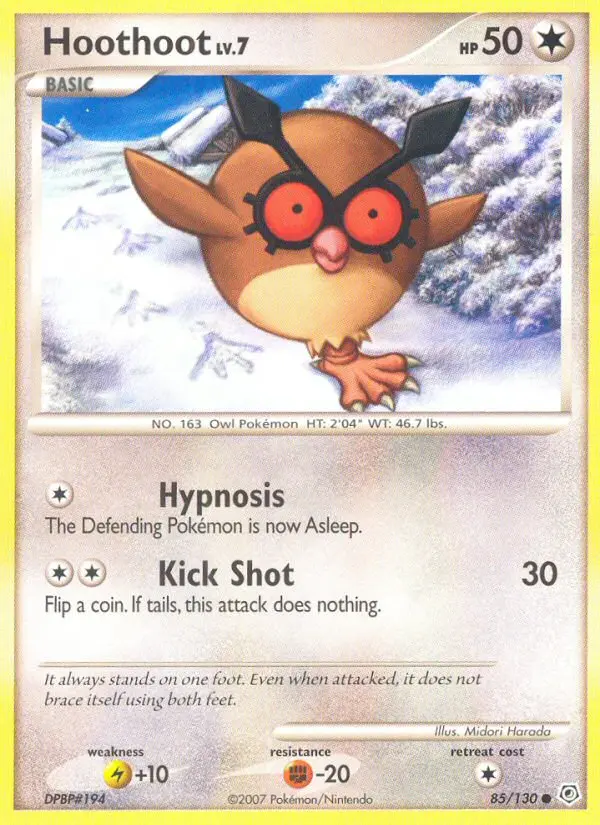 Hoothoot Common rarity Diamond & Pearl Pokémon card price — $20.05