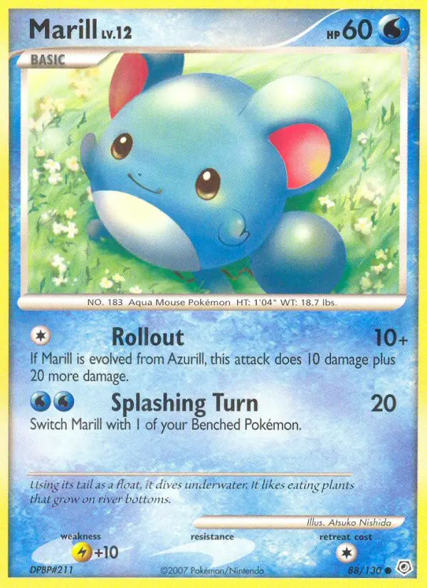 Marill Common rarity Diamond & Pearl Pokémon card price — $14.33