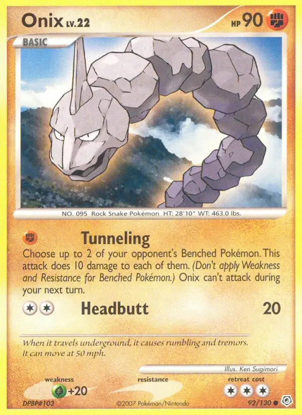 Onix Common rarity Diamond & Pearl Pokémon card price — $10.00