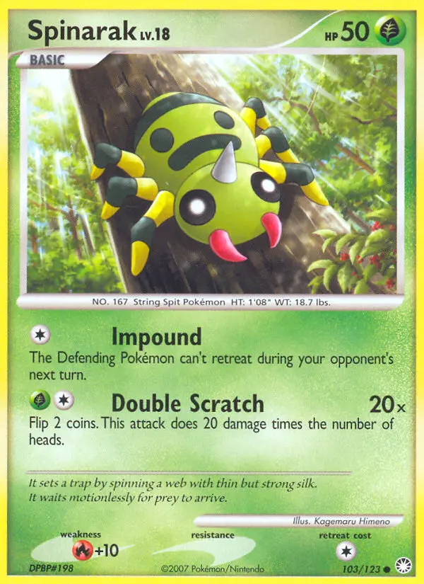 Spinarak Common rarity Mysterious Treasures Pokémon card price — $1.91