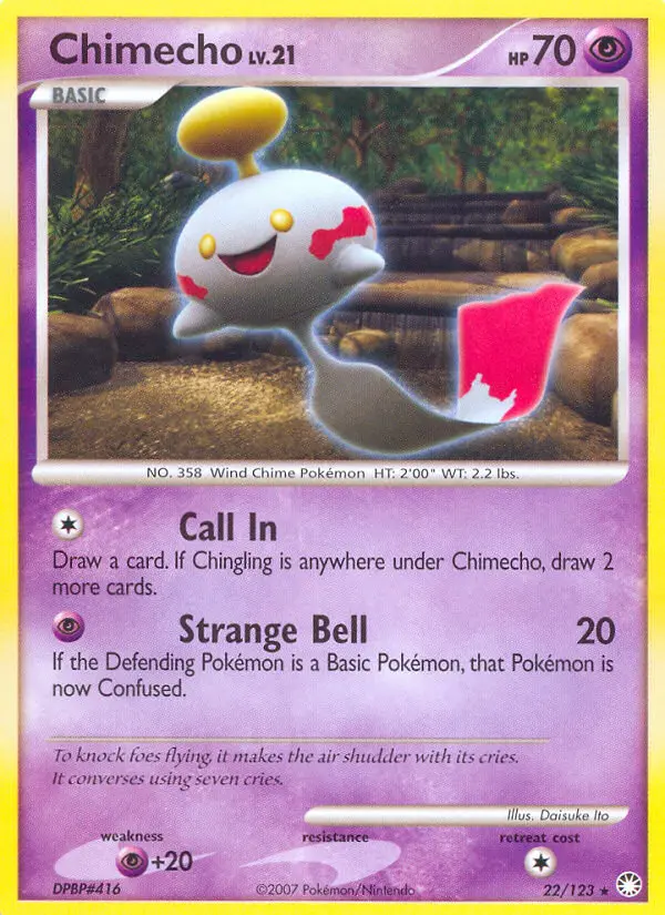 Chimecho Rare rarity Mysterious Treasures Pokémon card price — $3.97