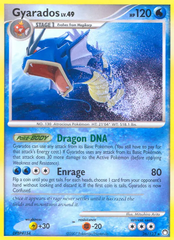 Gyarados Rare rarity Mysterious Treasures Pokémon card price — $29.99