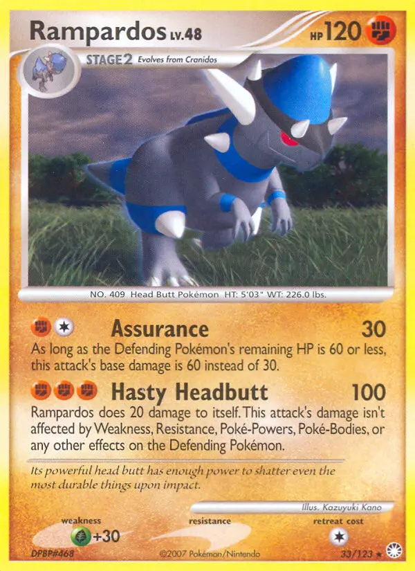 Rampardos Rare rarity Mysterious Treasures Pokémon card price — $5.79