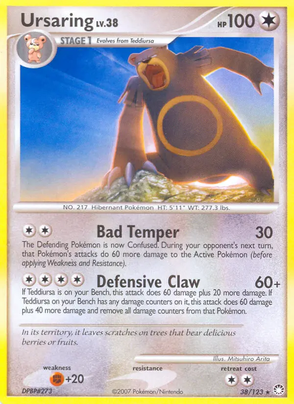 Ursaring Rare rarity Mysterious Treasures Pokémon card price — $4.32