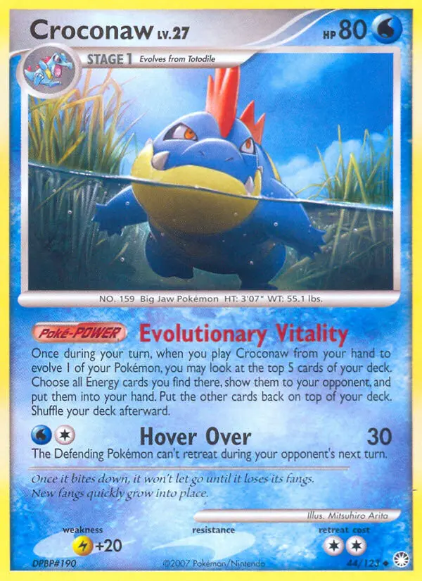 Croconaw Uncommon rarity Mysterious Treasures Pokémon card price — $8.83