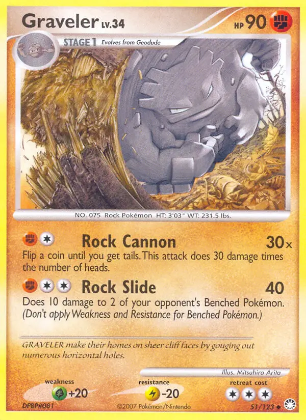 Graveler Uncommon rarity Mysterious Treasures Pokémon card price — $2.42