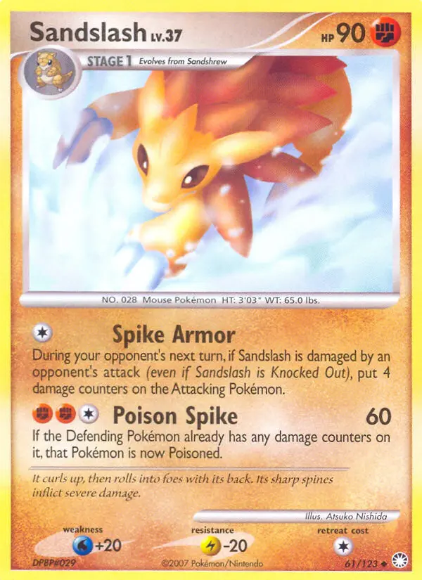 Sandslash Uncommon rarity Mysterious Treasures Pokémon card price — $3.86