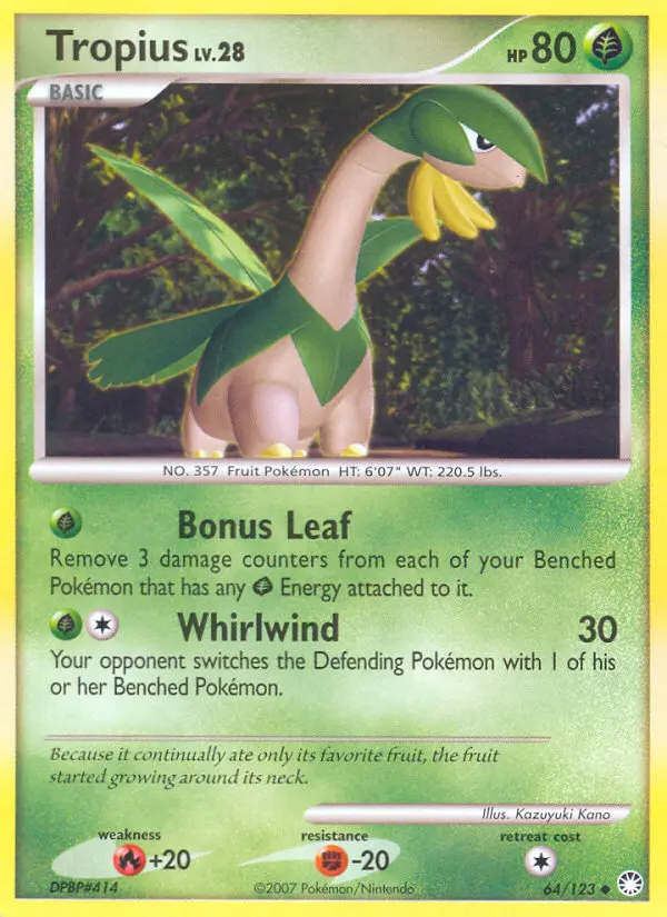 Tropius Uncommon rarity Mysterious Treasures Pokémon card price — $5.29