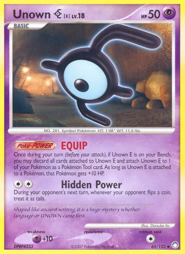 Unown E Uncommon rarity Mysterious Treasures Pokémon card price