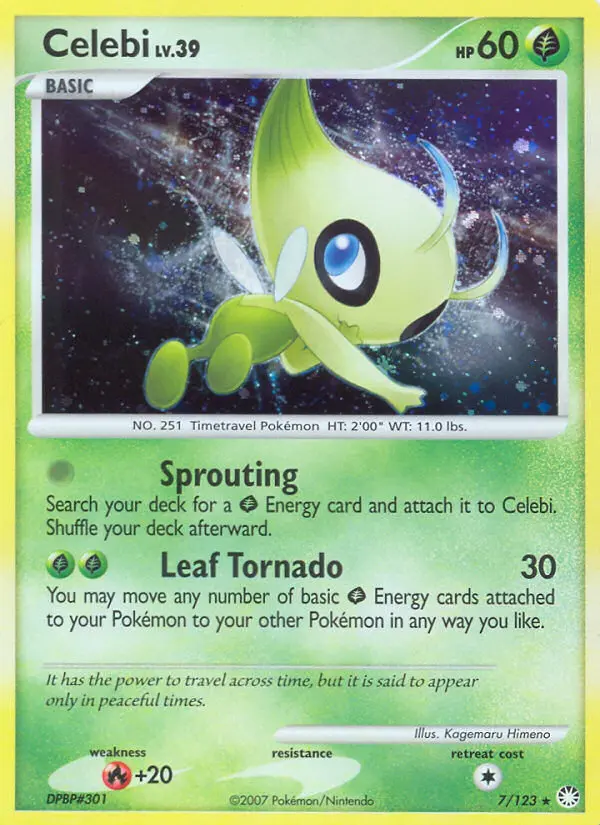 Celebi Holo Rare rarity Mysterious Treasures Pokémon card price — $56.36