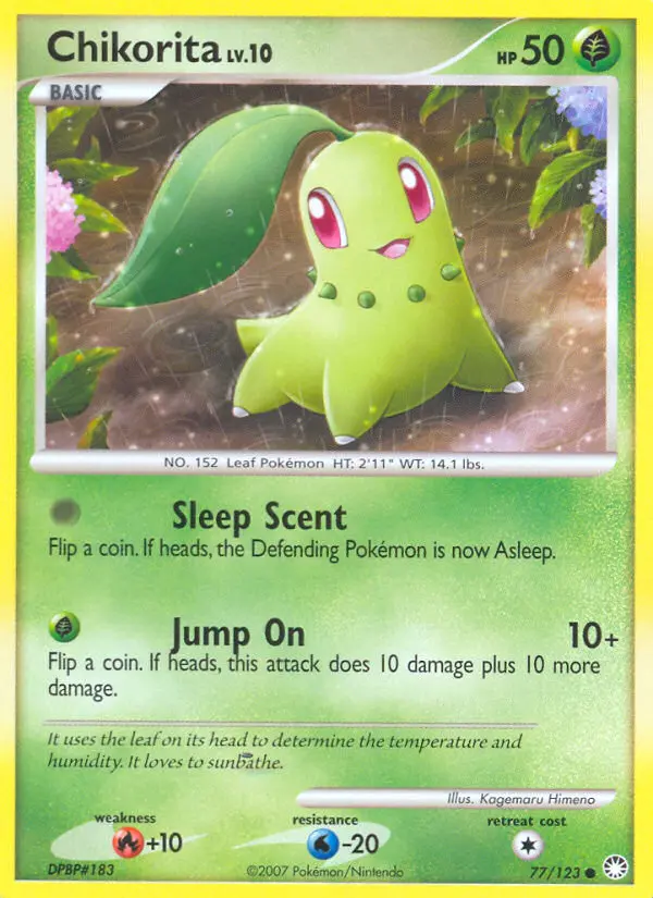 Chikorita Common rarity Mysterious Treasures Pokémon card price — $7.70