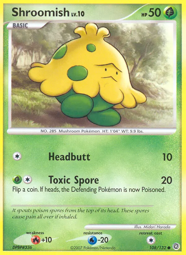 Shroomish Common rarity Secret Wonders Pokémon card price — $3.30
