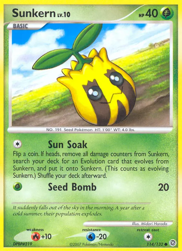 Sunkern Common rarity Secret Wonders Pokémon card price — $1.80