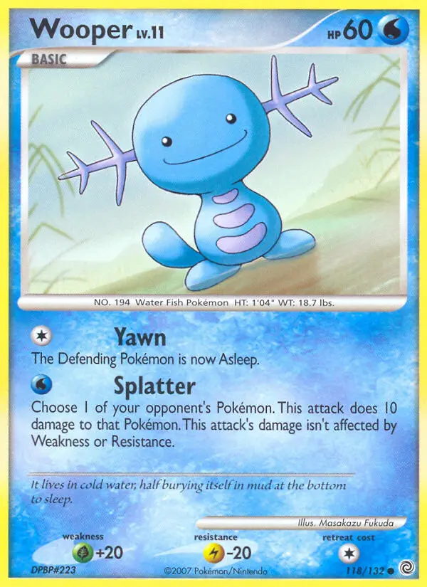 Wooper Common rarity Secret Wonders Pokémon card price — $21.99