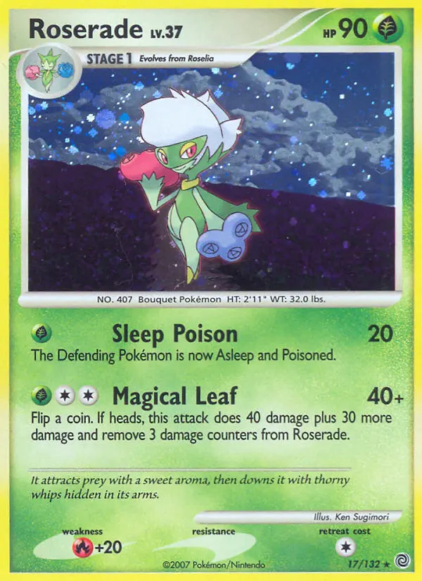 Roserade Holo Rare rarity Secret Wonders Pokémon card price — $6.67