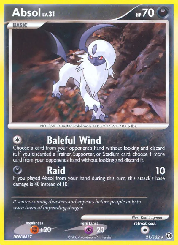Absol Rare rarity Secret Wonders Pokémon card price — $35.81