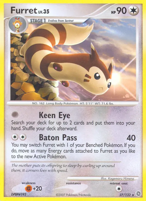 Furret Rare rarity Secret Wonders Pokémon card price — $11.36