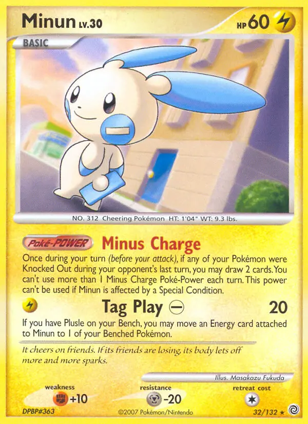Minun Rare rarity Secret Wonders Pokémon card price — $9.75