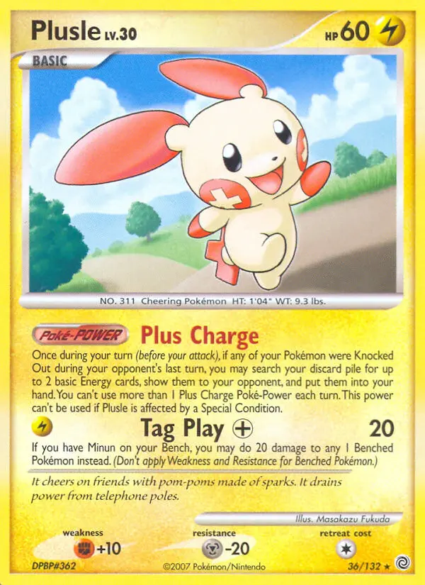 Plusle Rare rarity Secret Wonders Pokémon card price — $10.00