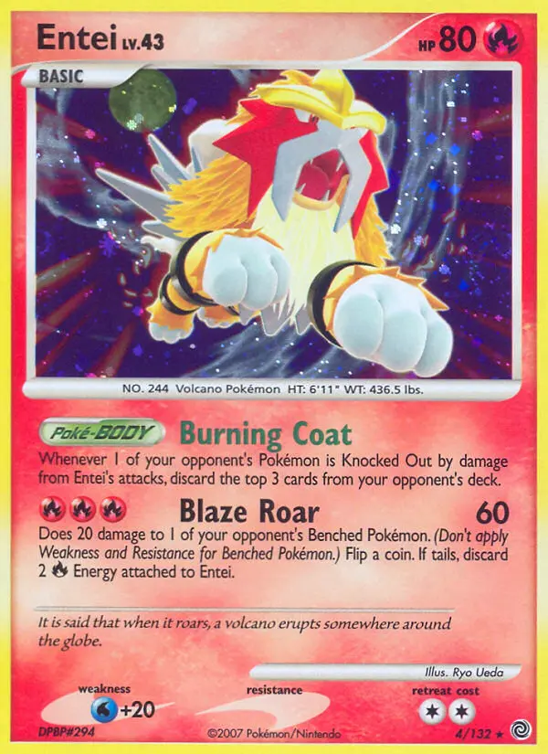 Entei Holo Rare rarity Secret Wonders Pokémon card price — $39.75