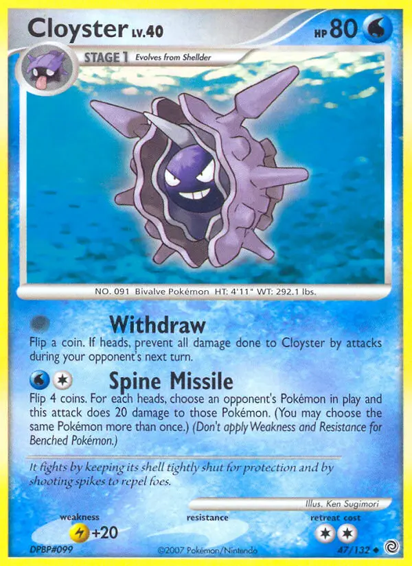 Cloyster Uncommon rarity Secret Wonders Pokémon card price — $9.63