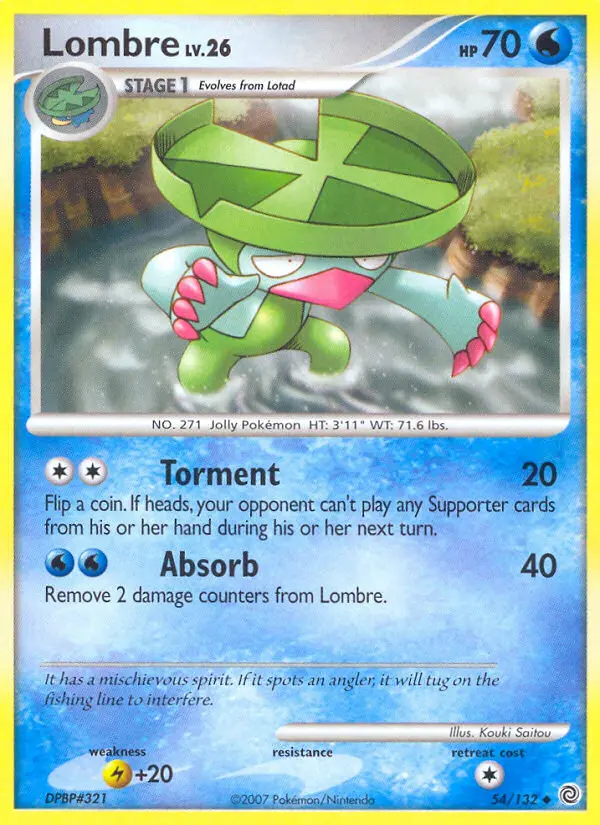 Lombre Uncommon rarity Secret Wonders Pokémon card price — $2.88