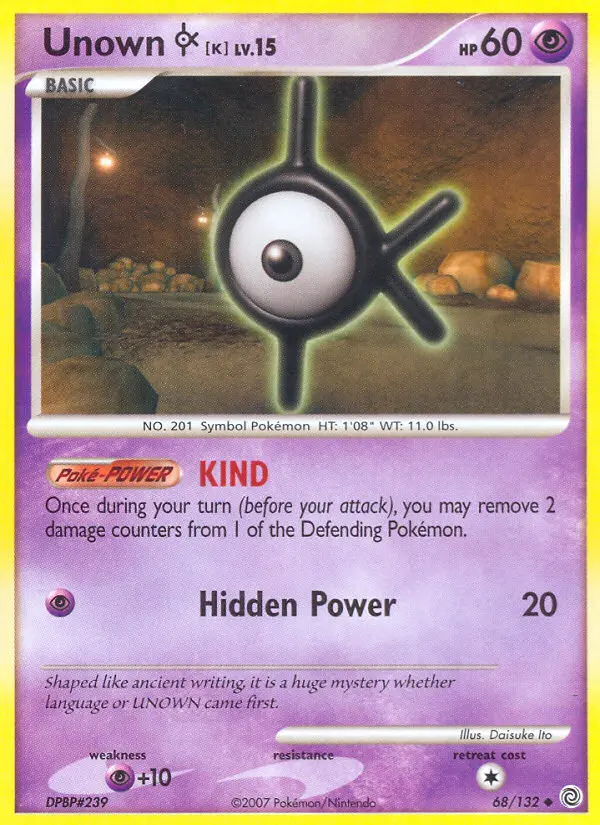 Unown K Uncommon rarity Secret Wonders Pokémon card price
